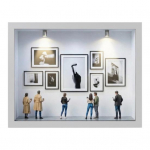 Valgustusega DIY Mini Muuseumi Siluettkarp Personaalne M&auml;lestuste Vitriin Varjukast Raami Komplekt Mini Fotoalbumide Ja Kujukestega Kingitus valge