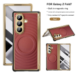 Samsung Galaxy Z Fold 7 telefoni&uuml;mbrise jaoks, sisseehitatud magnetr&otilde;ngas, s&otilde;rmej&auml;ljekindel, karastatud klaasiga, nahkmaterjal Galaxy Z Fold7