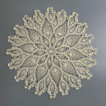 K&auml;sitsi heegeldatud puuvillane &uuml;mmargune laudlina Euroopa Ameerika maastiil Lambivari L&auml;bipaistev laudlina L&auml;bim&otilde;&otilde;t 60cm Diameter about 60cm beež