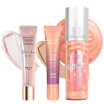 FACES CANADA Glow All Day Trio | CC Toon - Paradise Vibes 01 (18 ml) + Strobe - Roosakuld (18 ml) + Meigi fikseerija | 5-&uuml;hes seerum + niisutaja + Pri