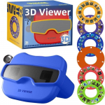 Uus 6 rulliga 3D stereoskoopiline vaateaparaat M&auml;nguasi Punane V&auml;rv Kaasaskantav 3D Hariduslik Vaatamismasin Mini Teater Helendav M&auml;nguasi sinine