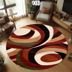 Retro Geomeetriline &Uuml;mmargune Vaip Boho Vintage Kodu Dekoor Elutuba Magamistuba P&otilde;randa Dekoor Matt Pehme Libisemisvastane Ring Vaip 100cmx100cm white