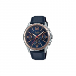 Casio CASIOSTANDARD seeria moodne &auml;ri retro vabaaja klassikaline kolme silmaga kuue n&otilde;elaga sinine sihverplaat veekindel kvartsliikumine nahkrihm MTP-1374L-2A sinine