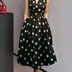 T&auml;piline Suvine Vintage Elegantne Salendav Paelkinnitusega Maksikleit XL must