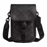 COACH League 10 logotr&uuml;kiga nahast &otilde;la-crossbody kott meestele must hall must