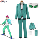 Anime Saiki Kusuo no sai-nan Cosplay Kost&uuml;&uuml;m Parukad Meeste &Uuml;likonnad Prillid Peakatted Saiki K katastroofiline elu. Cosplay rekvisiidid S blue