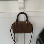 Mood Uus V&auml;ike Ruudukujuline Kott &Otilde;lakotid Pruun Ni&scaron;&scaron; Retro Sametpind Vabaaja Mitmek&uuml;lgne Trend Daami Ristkott 20x8x10cm kohv
