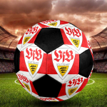 VfB Stuttgart saalihoki pall V&auml;rviline Masin&otilde;mmeldud PVC Suurus 5 Meeskonna Treening V&otilde;istluseks Valmis Vastupidav K&otilde;rgelt p&otilde;rkav Lahe Spordikingitus