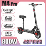 M4 PRO E-t&otilde;ukeratas 800W48V16AH Aku Automaatne p&uuml;sikiirusehoidja 40-50KM Maksimaalne s&otilde;iduulatus 45KM/H E-t&otilde;ukeratas 10 Rehv Istmega Elektriline t&otilde;ukeratas M4 PRO 800W48V16AH-YY