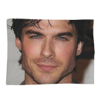 The Vampire Diaries Damon Salvatore Tekid Pehme Soe Flanell Visketekk Voodipesu Voodi Elutuba Piknik Reisimine Kodu Diivan Size: 130*170cm, Weight: 280 GSM