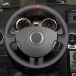 Renault Clio 3 RS jaoks 2005 2006 2007 2008 2009 2010 2011 2012 2013 Auto roolikatte viimistlus must nahk punase ribaga