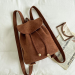 Korea Vintage Suede T&otilde;mblukuga Seljakott Naistele V&auml;ike Klapiga Reisi Seljakott Vabaaja Kott 24x12x26.5cm punane