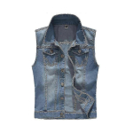 (M,B)Stranger Things Eddie Munson Cosplay Kost&uuml;&uuml;m Hellfire Club Denim Vest Varrukateta Jakk Mantel T&auml;iskasvanud Mehed Halloween - DSW black