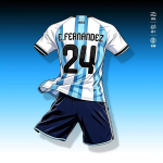 Jalgpallivormid Sporditreeningu s&auml;rk 26-27 Argentina Kodu - Nr.24 Enzo Komplekt XS white