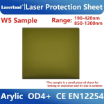 T&ouml;&ouml;stuslik Laser 1064nm Kaitseklaas Aken Proov L&auml;bipaistev Leht Akr&uuml;&uuml;l Ohutuskatte W5 Sample orange