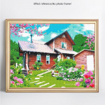 5D DIY teemantmaaling t&auml;is &uuml;mmargune maaliline villa kivikivist pildi tikandite m&uuml;&uuml;k teemant 20X30