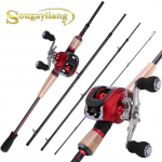 Kaasaskantav 4-sektsiooniline kombineeritud &otilde;ngeritv koos 17+1BB Baitcasting-&otilde;ngerulliga 2.1M Rod&Reel Left Hand