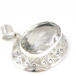 Les Tr&eacute;sors De Lily [H0084] - Pendentif Argent 'Colis&eacute;e' cristal blanc valge