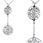 Altesse [K6026] - Collier acier 'Flora' argent&eacute; h&otilde;be