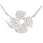 Les Tr&eacute;sors De Lily [L4598] - Collier Argent 'Tr&egrave;fle' blanc argent&eacute; (rhodi&eacute;) - 15x15 mm valge