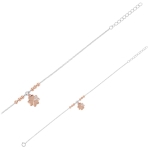 Les Tr&eacute;sors De Lily [Q3337] - Bracelet Argent 'Tr&egrave;fle' ros&eacute; argent&eacute; (rhodi&eacute;) - 10 mm Heleroosa