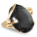 Bague Plaqu&eacute; Or 'Sissi' noir dor&eacute; - 19x12 mm 54 must