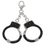 Les Tr&eacute;sors De Lily [Q4901] - Pendentif charm argent 'Menottes' noir argent&eacute; (rhodi&eacute;) - 19x17 mm must