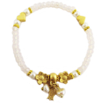 Les Tr&eacute;sors De Lily [Q5616] - Bracelet artisanal 'Cl&eacute;opatra' rose p&acirc;le dor&eacute; - motif 10 mm Heleroosa