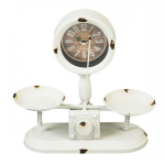 Les Tr&eacute;sors De Lily [Q5546] - Vintage metallist kell 'Balance' valge (2 alust) - 27,5x25x10 cm valge