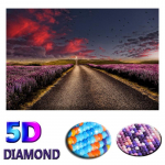 5D teemantmosaiik Kaunis lavendli teemanttikandid maastik Ristpistes 20X30CM