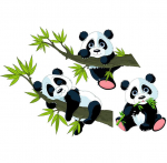 Avaleht Panda bambuselehe v&auml;rviline seinakleebis Magamistoa diivaniruumi kaunistuskleebis 40x60cm