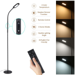 Tomshine LED-p&otilde;randalamp Kaug- ja puutetundlik juhtimine K&otilde;rge valgusvoog Lugemiseks Seisev valgusti 4 v&auml;rvi UK Adapter must
