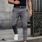 2021. aasta uued meeste p&uuml;ksid vabaaja meeste p&uuml;ksid kitsad venivad meeste p&uuml;ksid Slim Fit meeste vabaaja p&uuml;kstega ruudulised p&uuml;ksid XXXL sinine