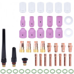 49 tk TIG-keevitusp&otilde;leti n&uuml;ri gaasil&auml;&auml;ts WP17 WP18 WP26 TIG 10 klaasist tassi varuosade komplekt Vastupidavad praktilised tarvikud