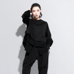 Naiste top Naiste T-s&auml;rgid Kaheosalised v&otilde;ltsitud sirge &otilde;mblusega T-s&auml;rk Br&auml;nd pikkade varrukatega T-s&auml;rk Naiste mood T&auml;navar&otilde;ivad M valge