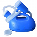 Meeste pissuaar k&auml;eshoitava kaasaskantava uriinitopsiga 2000 ml Suure mahutavusega meeste pissuaarid eakatele haiglavooditele ratastool sinine