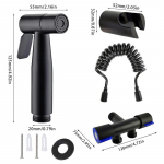 Roostevabast terasest kaasaskantav bidee pihusti k&uuml;lm Vannitoa bideesegisti ventiil, joa komplekt, du&scaron;&scaron; klistiir must