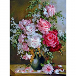 DIY maastiku lill 5D teemantmaal t&auml;isring puurroosiga teemanttikandid k&auml;sitsi valmistatud ristpistes komplekt j&otilde;ulukink Full Round 20x30CM