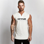 Lihases meeste meeste fitness vest meeste lihase varrukateta top vest kulturismi j&otilde;usaal V-kaelusega spordivest soliidne kohandamine L valge