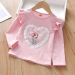 Armas laste T-s&auml;rk T&uuml;druk Pikkade varrukatega s&auml;rk Printsessi s&auml;rk Multikas T-s&auml;rk Lasteriided 110 roosa