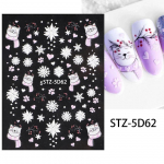 5D Christmas Adhesive Reljeefne k&uuml;&uuml;nekleebise kleebis Snowflake Nail Art Dekoratsioon