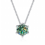 BagueRingen 100% 925 h&otilde;bedane kaelakee ripats &uuml;mmargune 1,0 kate D v&auml;rviga roheline moissanite Pass Diamond Test Naistele Elegantne kaelakee 1.0ct kollane