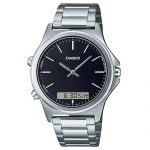 Casio Analog Digital Black Dial Stainless Steel MTP-VC01D-1E MTPVC01D-1 Meestekell