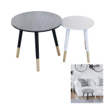 Les Tr&eacute;sors De Lily [R2398] - 2 musta ja valget 'Boho' puidust pesalauda - 48 ja 33 cm must