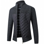 S&uuml;gistalvine uus meeste jope Slim Fit Stand krae T&otilde;mblukuga jope Meeste Solid paks soe jope Meeste kampsun M must