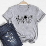 Trend Style Tee Top Mood T-s&auml;rk Riietus Lilled Stiilne vabaaja l&uuml;hikeste varrukatega naiste prinditud naiste graafiline T-s&auml;rk L