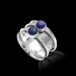 Lapis lazuli v&auml;&auml;riskivi h&otilde;bedane keerlev meditatsioonis&otilde;rmus - 925 h&otilde;bedast p&ouml;idlar&otilde;ngas - h&otilde;bedane r&otilde;ngass&otilde;rmus kingitus naistele - umbes 5,9 g 5 sinine