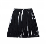 MOUKYUN mustast lateksnahast miniseelik naiste seksikas k&otilde;rge v&ouml;&ouml;kohaga Bodycon l&uuml;hikesed seelikud Korea naiste kontoris PU kitsad pliiatsseelikud 34 must