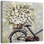 L&otilde;uenditr&uuml;kk Flowers Beige nagu maalitud 30x30 hall v&auml;rv