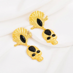 Naiste retrok&otilde;rvar&otilde;ngad titaanist terassulamist ripatsk&otilde;rvar&otilde;ngad akr&uuml;&uuml;lkristallist pealuu pea geomeetrilised k&otilde;rvakaunistused OneSize roheline